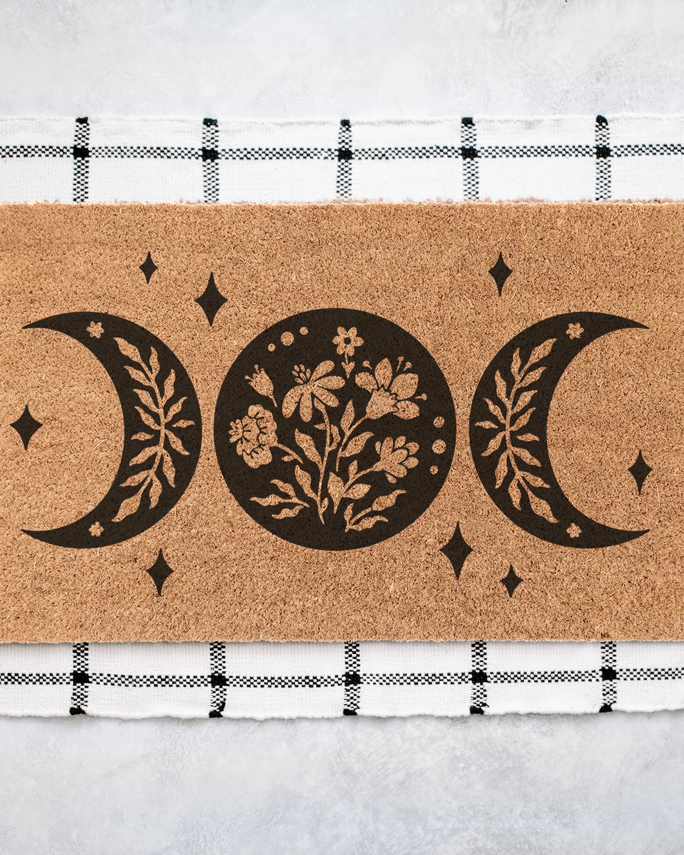 Boho Moon Phase Coir Doormat Door Mats