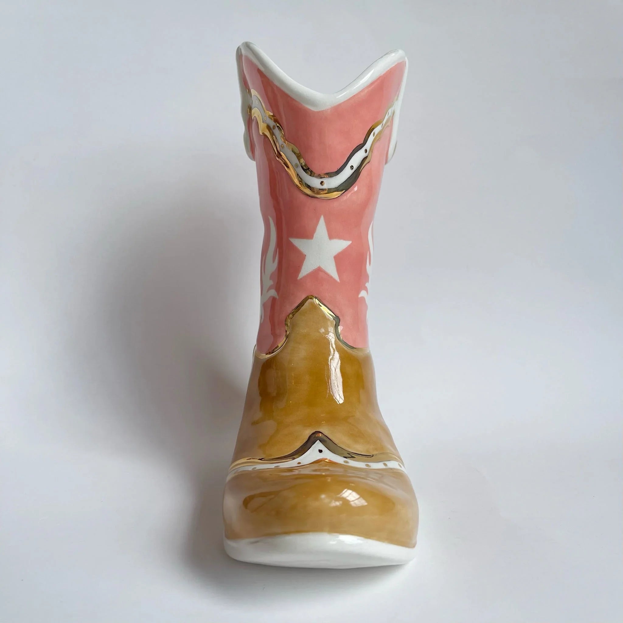 Western Cowboy Boot Vase - Two Tone | Dorm Decor | Accessories
