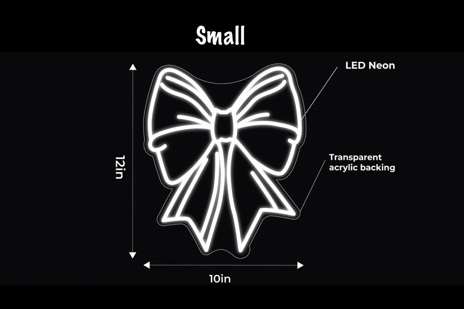 Ribbon Bow LED Neon Sign w/ Dimmer Neon Signs