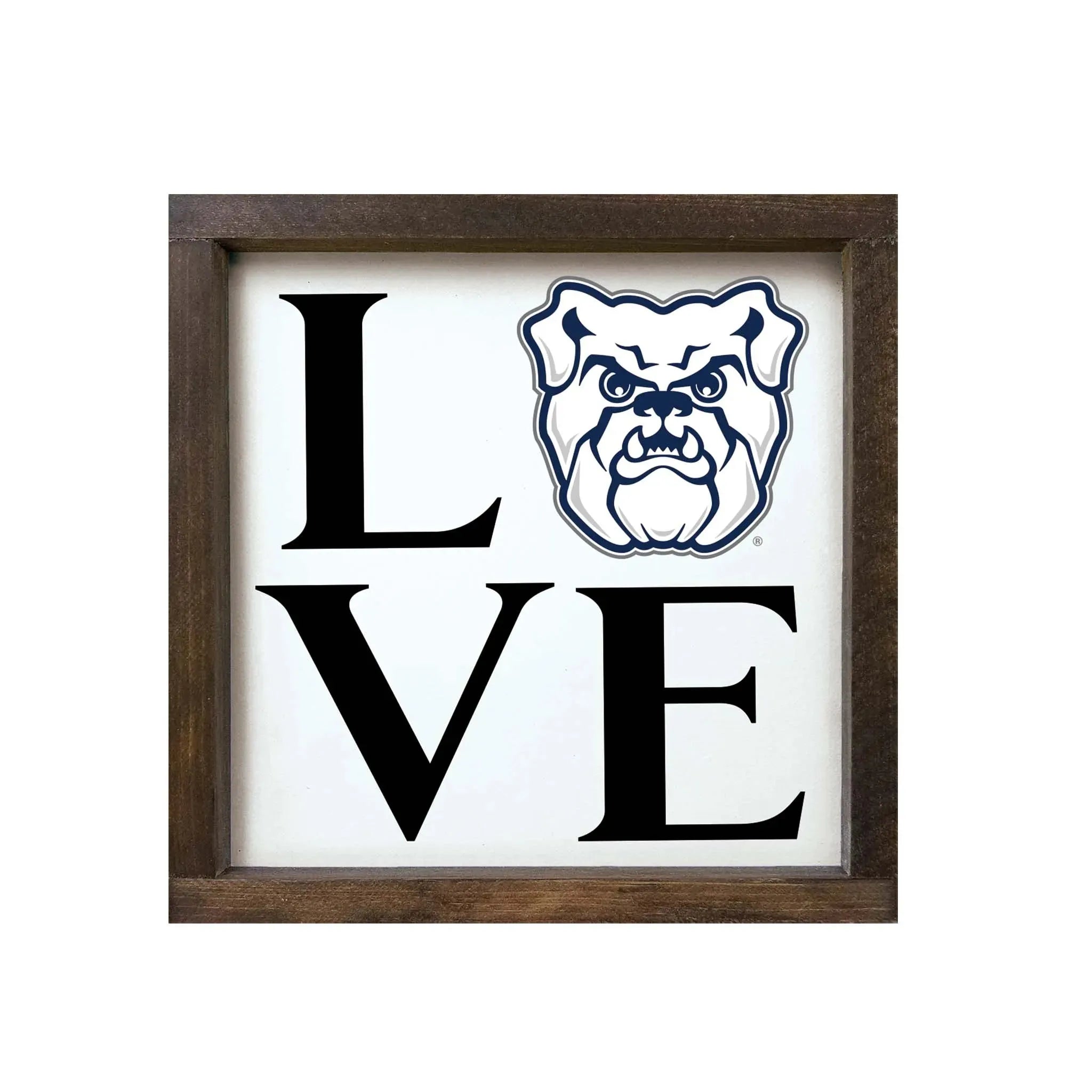 Butler University Framed Sign - "LOVE" 12x12 Wall Art & Signs