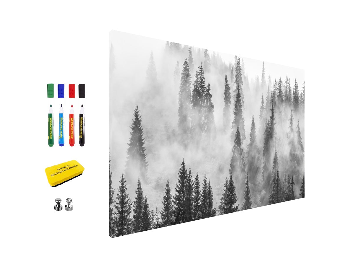 Misty Forest XL 3-in-1 Magnetic Dry-Erase Board Dry-Erase Board