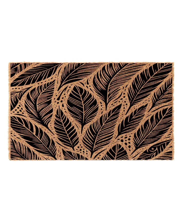 Feathers Coir Doormat | Custom Entryway Welcome Mat | Boho Dorm Decor