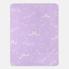 Bows XL 60x80 Sherpa Blanket Lavender Personalized Throw Blankets