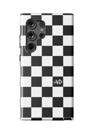 Alpha Phi Samsung Galaxy 24, 23 Mobile Phone Case - Black Check Matte Mobile Phone Cases