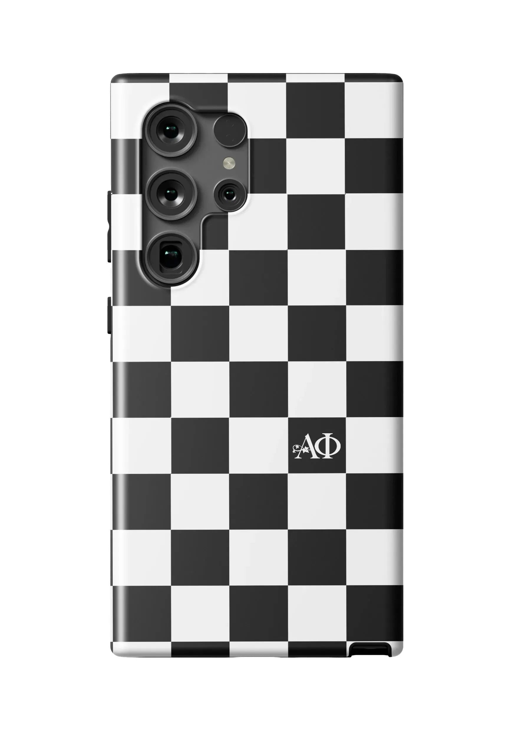 Alpha Phi Samsung Galaxy 24, 23 Mobile Phone Case - Black Check Matte Mobile Phone Cases