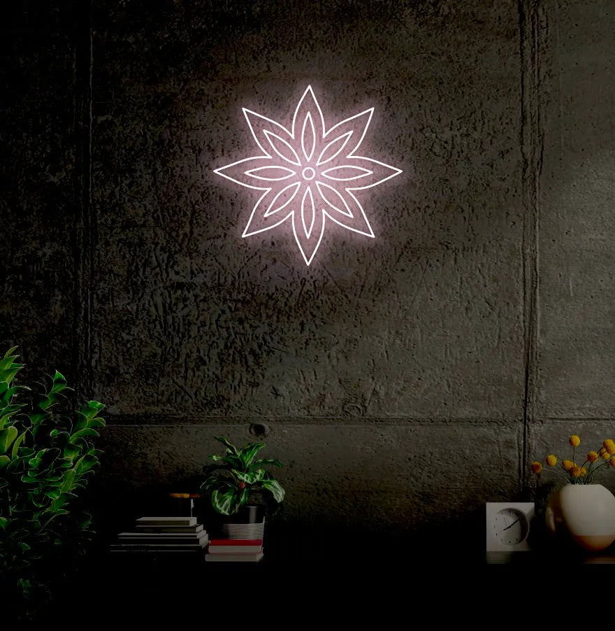 Flower LED Neon Sign w/ Dimmer Neon Signs