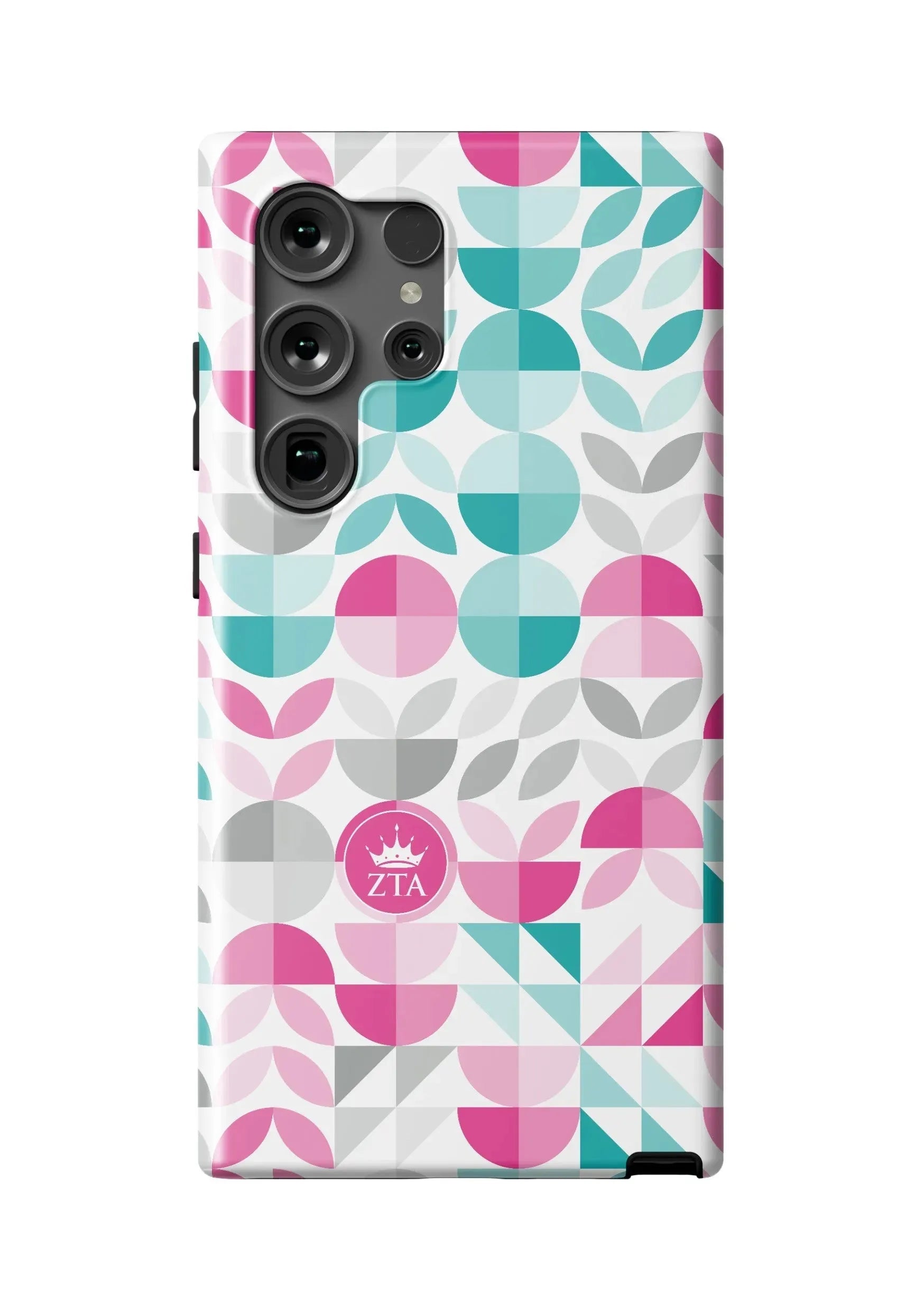 Zeta Tau Alpha Samsung Galaxy 24, 23 Mobile Phone Case - Geo Petals Matte Mobile Phone Cases