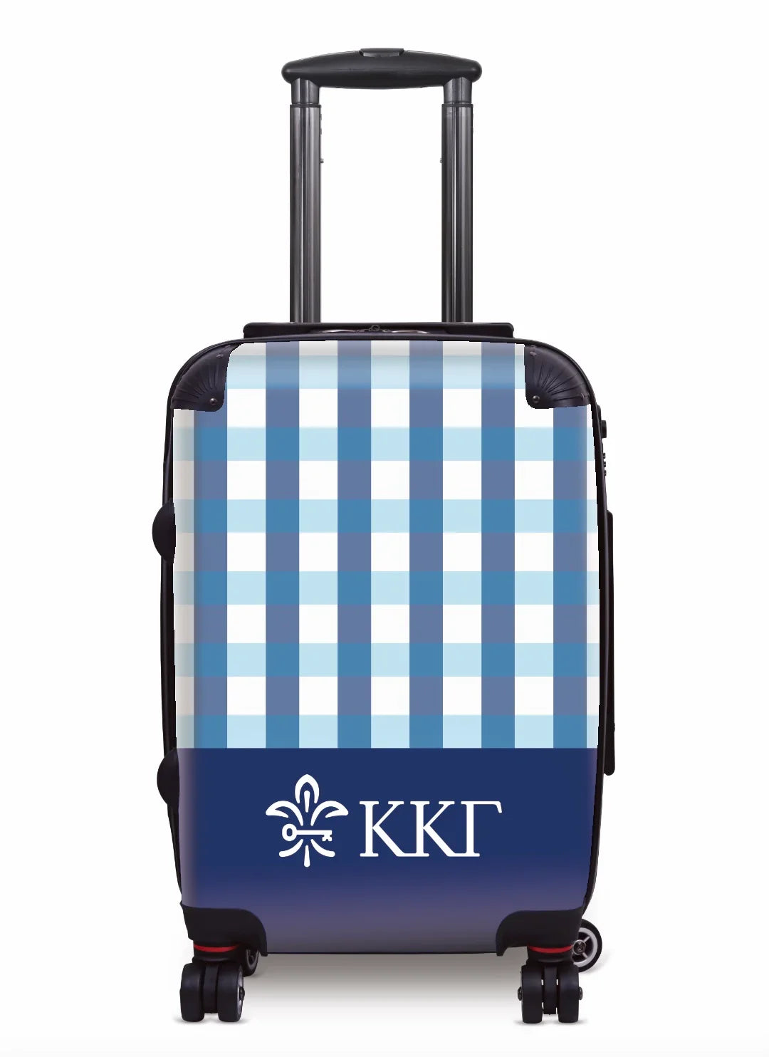Kappa Kappa Gamma Carry-on Suitcase - Gingham Blue Suitcases