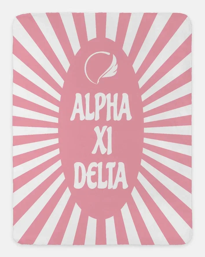 Alpha Xi Delta XL 60x80 Sherpa Throw Blanket - Starburst | AXiD Gifts