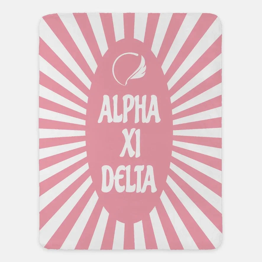 Alpha Xi Delta XL 60x80 Sherpa Throw Blanket - Starburst | AXiD Gifts