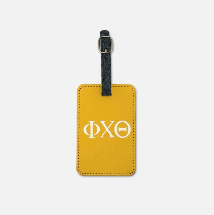Phi Chi Theta Luggage Tag (Set of 2) Gold Luggage Tags