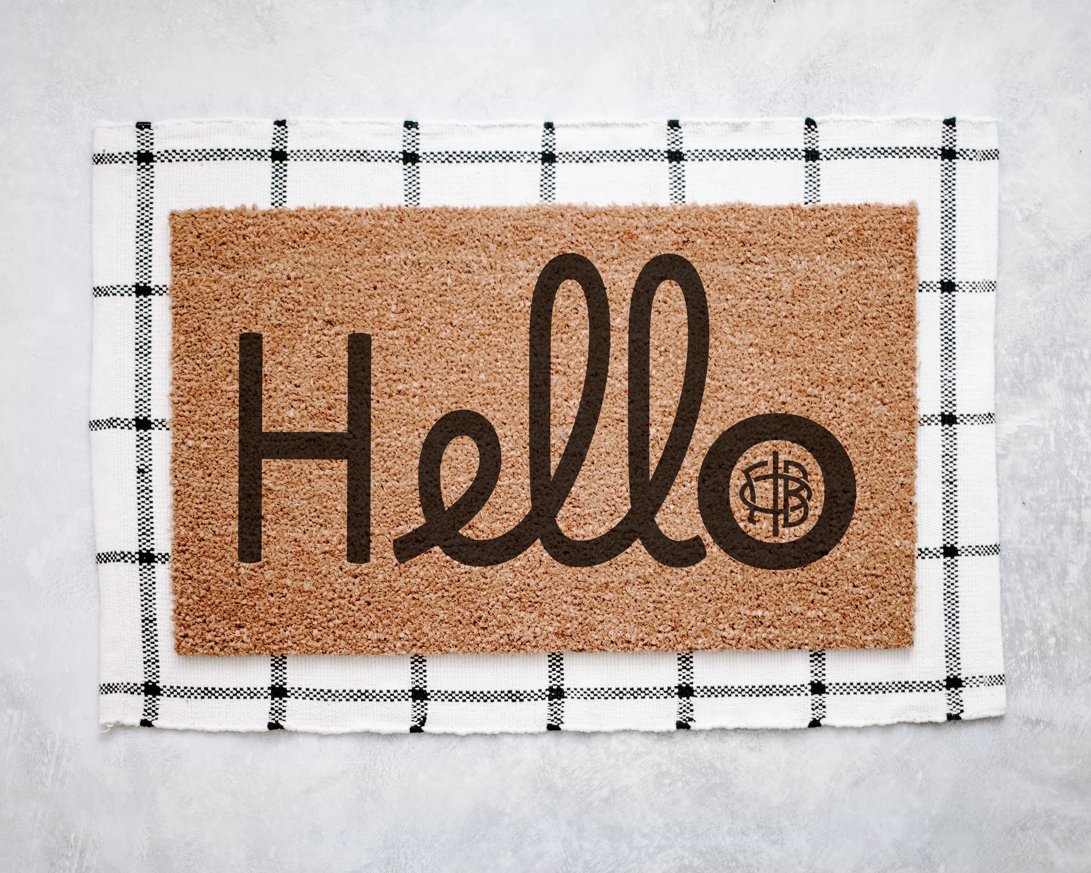 Gamma Phi Beta GPhiB Coir Doormat - Hello Door Mats