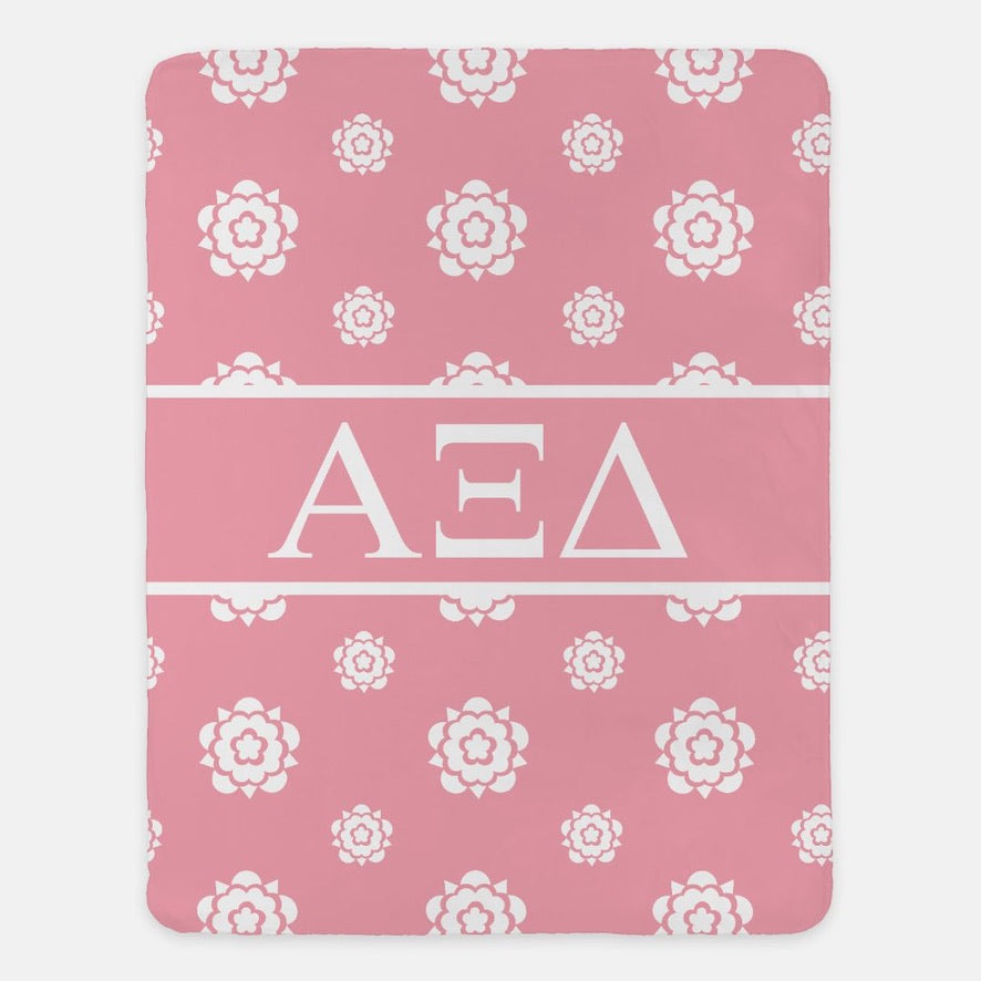Alpha Xi Delta Blanket XL 60x80 - Tudor Rose | AXiD Gifts & Decor