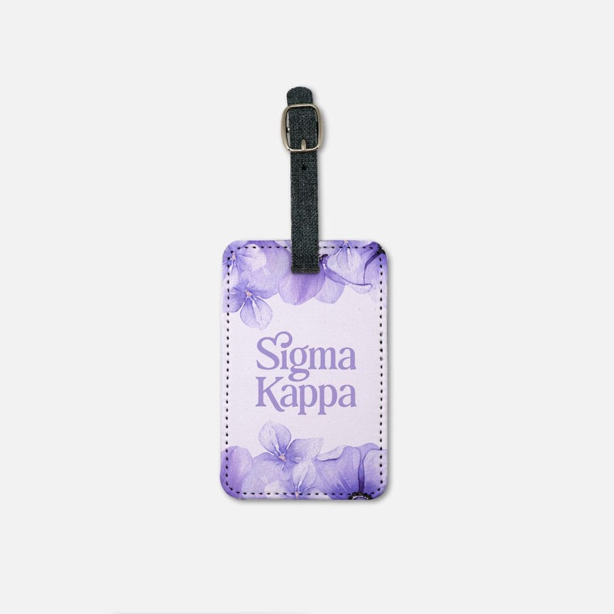 Sigma Kappa (Set of 2) Luggage Tags - Violets | Sig Kap Travel Gifts