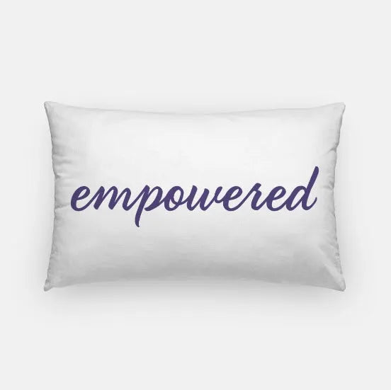 Tri Sigma Empowered Lumbar Throw Pillow Cover White Royal Purple Pillow Covers