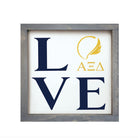 Alpha Xi Delta "LOVE" Wood Framed Sign - 12"x12" | AXiD Gifts
