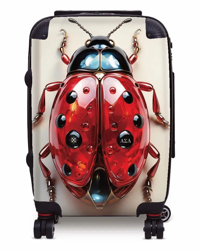 Alpha Sigma Alpha Carry-on Suitcase - Jeweled Ladybug Suitcases