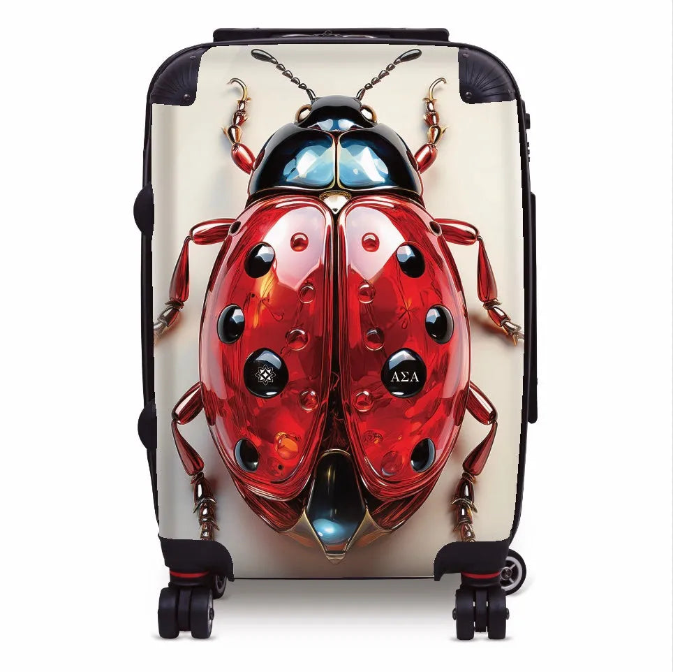 Alpha Sigma Alpha Carry-on Suitcase - Jeweled Ladybug Suitcases