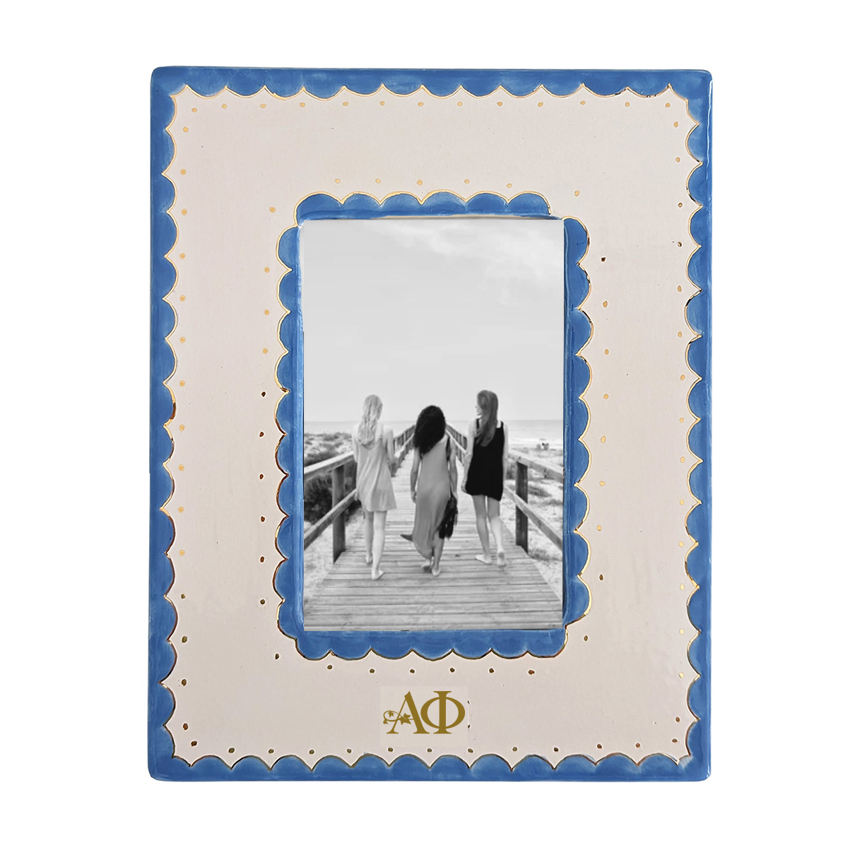 Alpha Phi Scallop Photo Frame | Big Little Gift | Sister Keepsake