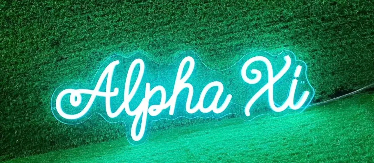 Alpha Xi LED Neon Script Sign w/ Dimmer Neon Signs