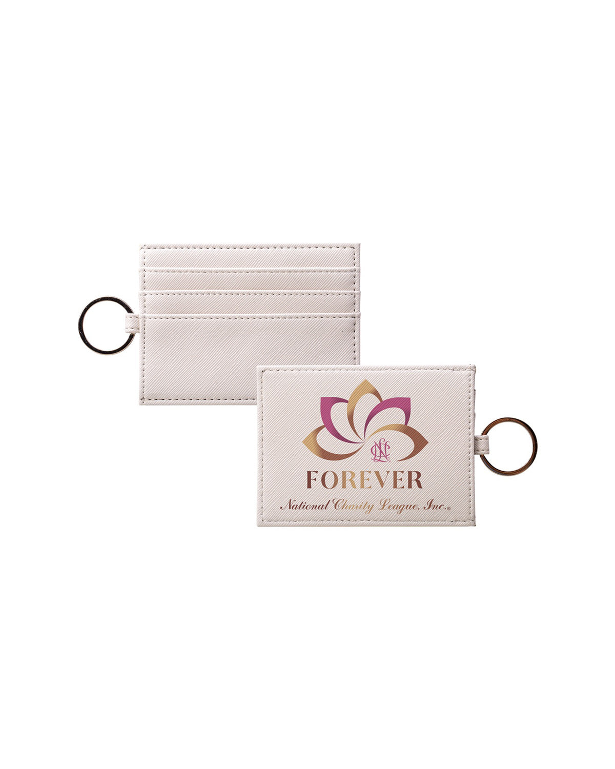 National Charity League Vegan Saffiano Leather Card Holder - Forever