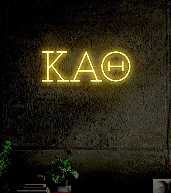 Kappa Alpha Theta Greek Letters LED Neon Sign w/ Dimmer | Dorm Wall Art