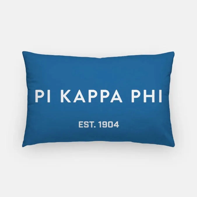 Pi Kappa Phi 1904 Lumbar Pillow Cover Blue White Pillow Covers