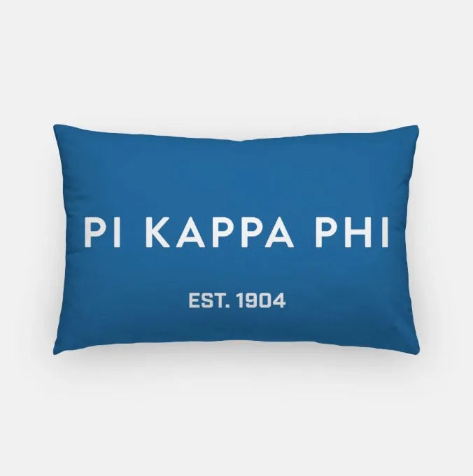 Pi Kappa Phi 1904 Lumbar Pillow Cover Blue White Pillow Covers