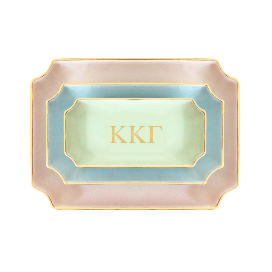 Kappa Kappa Gamma Gold Monogram Decorative Tray | Big Little Gifts