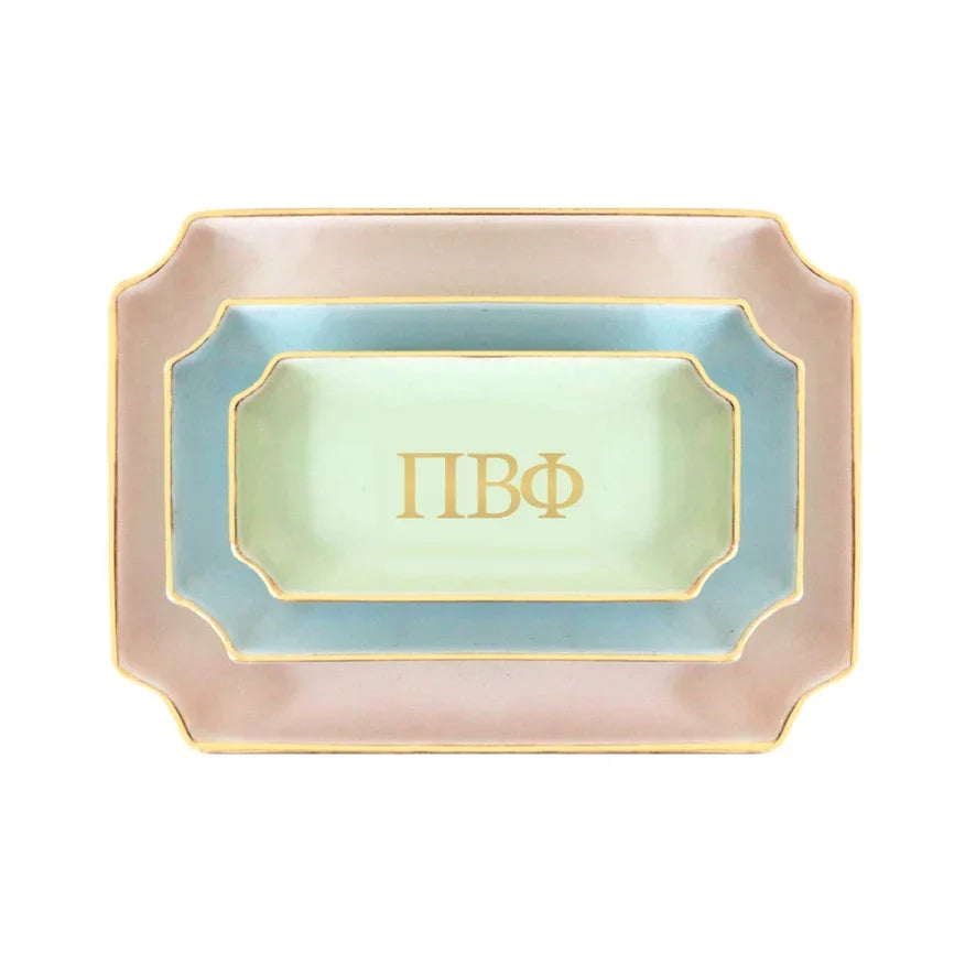 Pi Beta Phi Gold Monogram Decorative Tray | Pi Phi Big Little Gifts