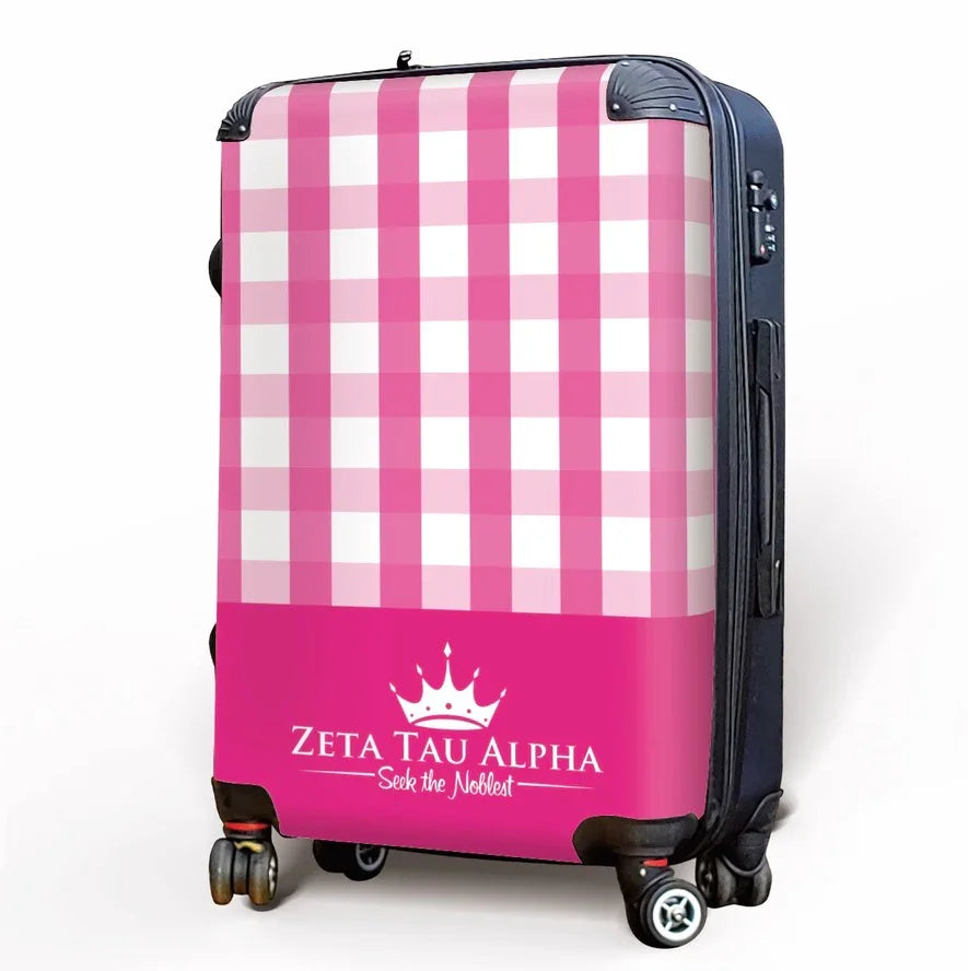 Zeta Tau Alpha Carry-on Luggage - Gingham Suitcases