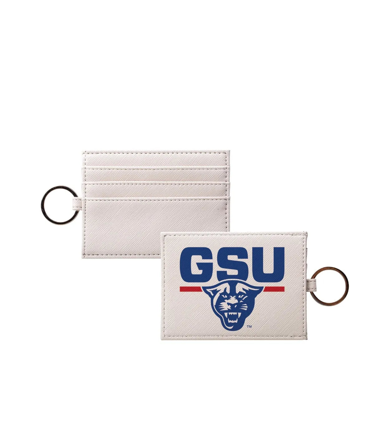 GSU Keychain Card Holder - Vegan Saffiano Leather Travel Wallet