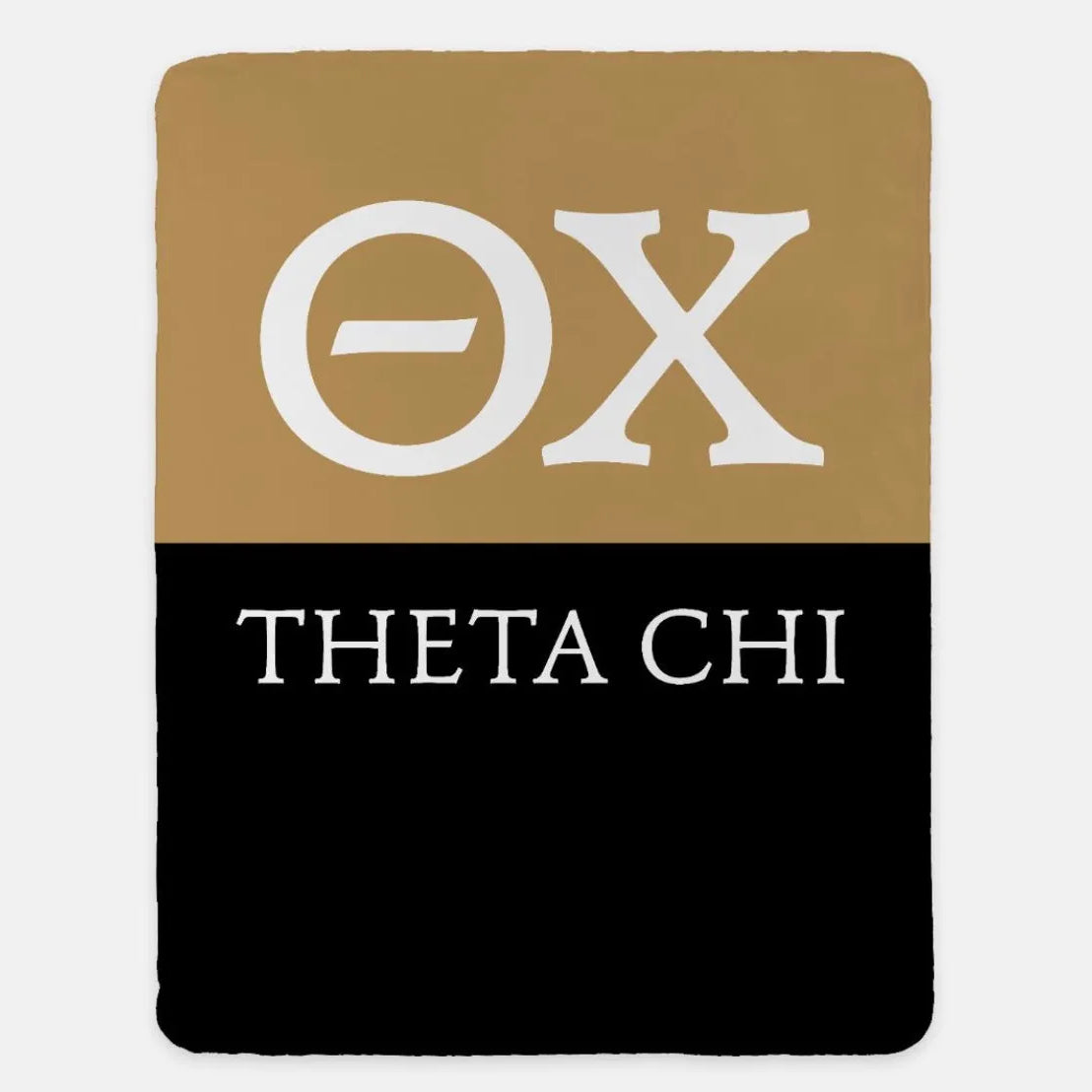 Theta Chi XL 60x80 Blanket - Color Block Gold Black Throw Blankets