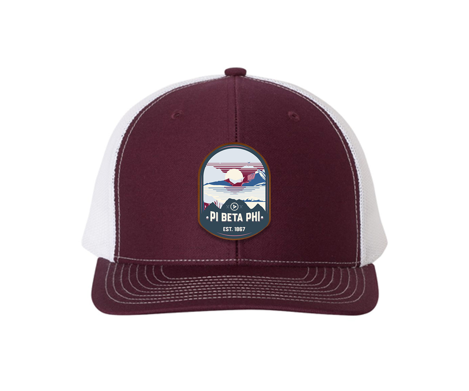 Pi Beta Phi Richardson 112 UV Leatherette Patch Trucker Hat - Ventura