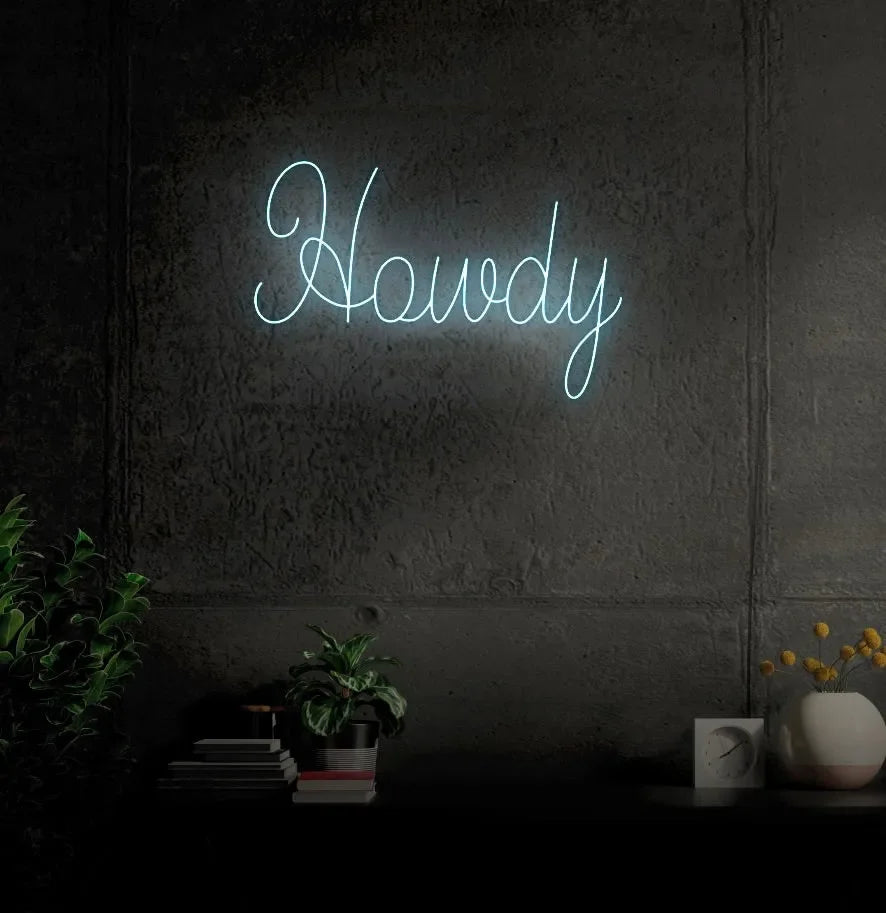 Howdy LED Neon Sign w/ Dimmer Neon Signs