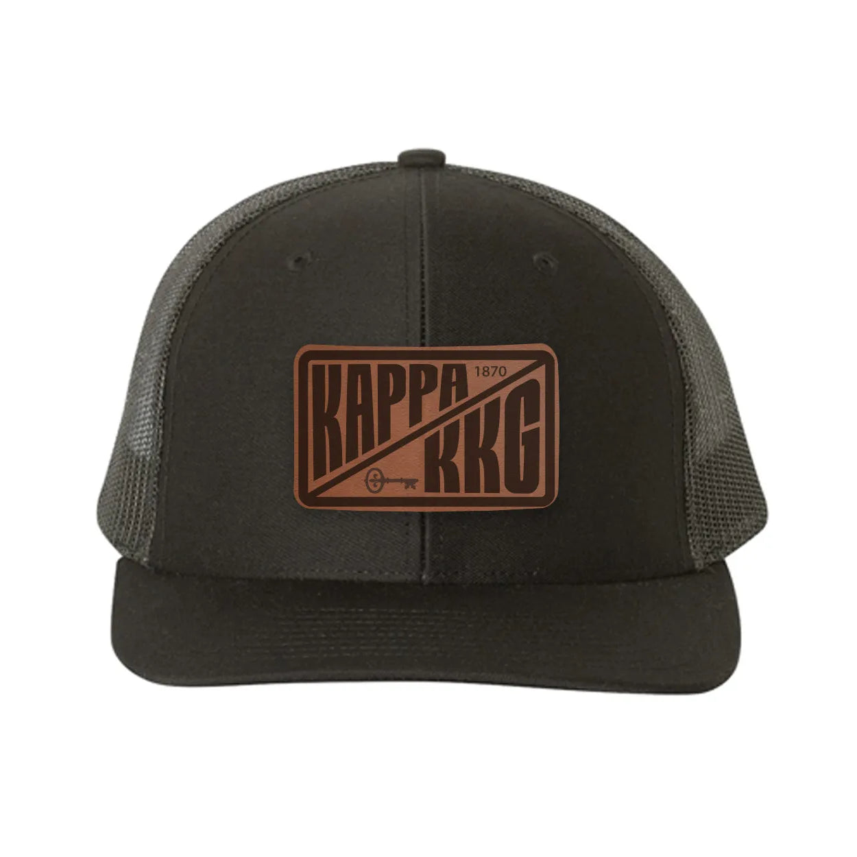 Kappa Kappa GammaRichardson 112 Leatherette Patch Trucker Hat - Divide Black Black Trucker Hat