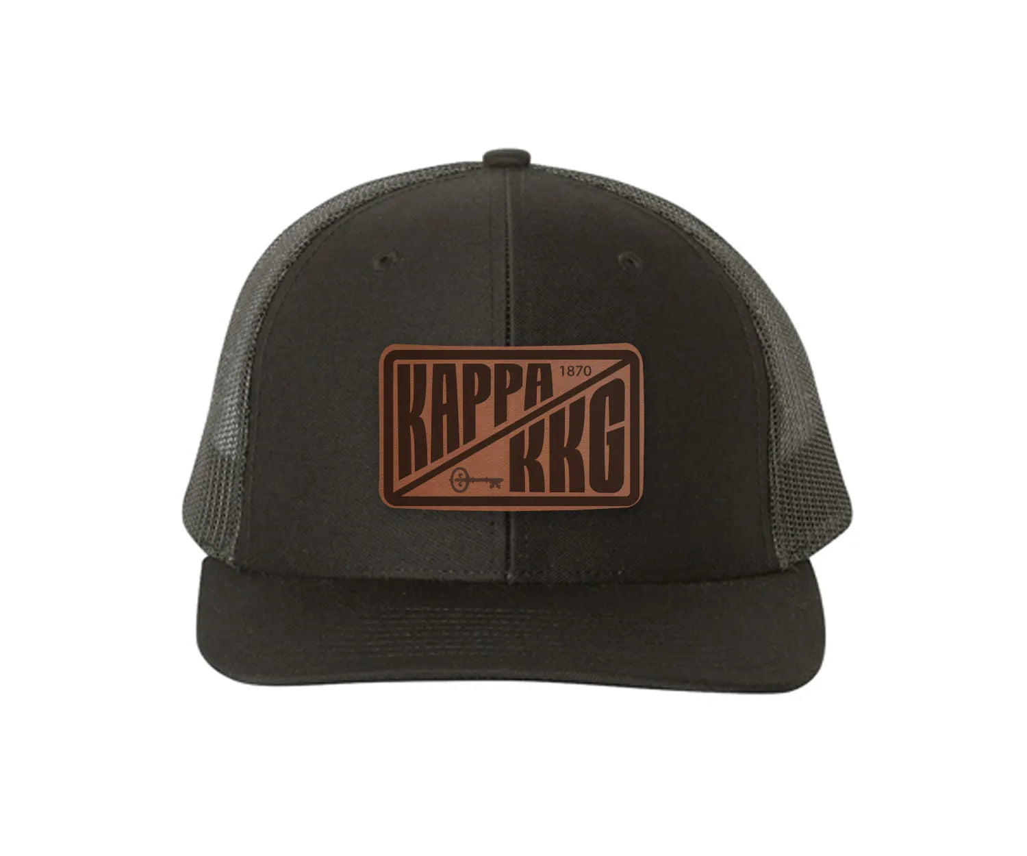 Kappa Kappa GammaRichardson 112 Leatherette Patch Trucker Hat - Divide Black Black Trucker Hat