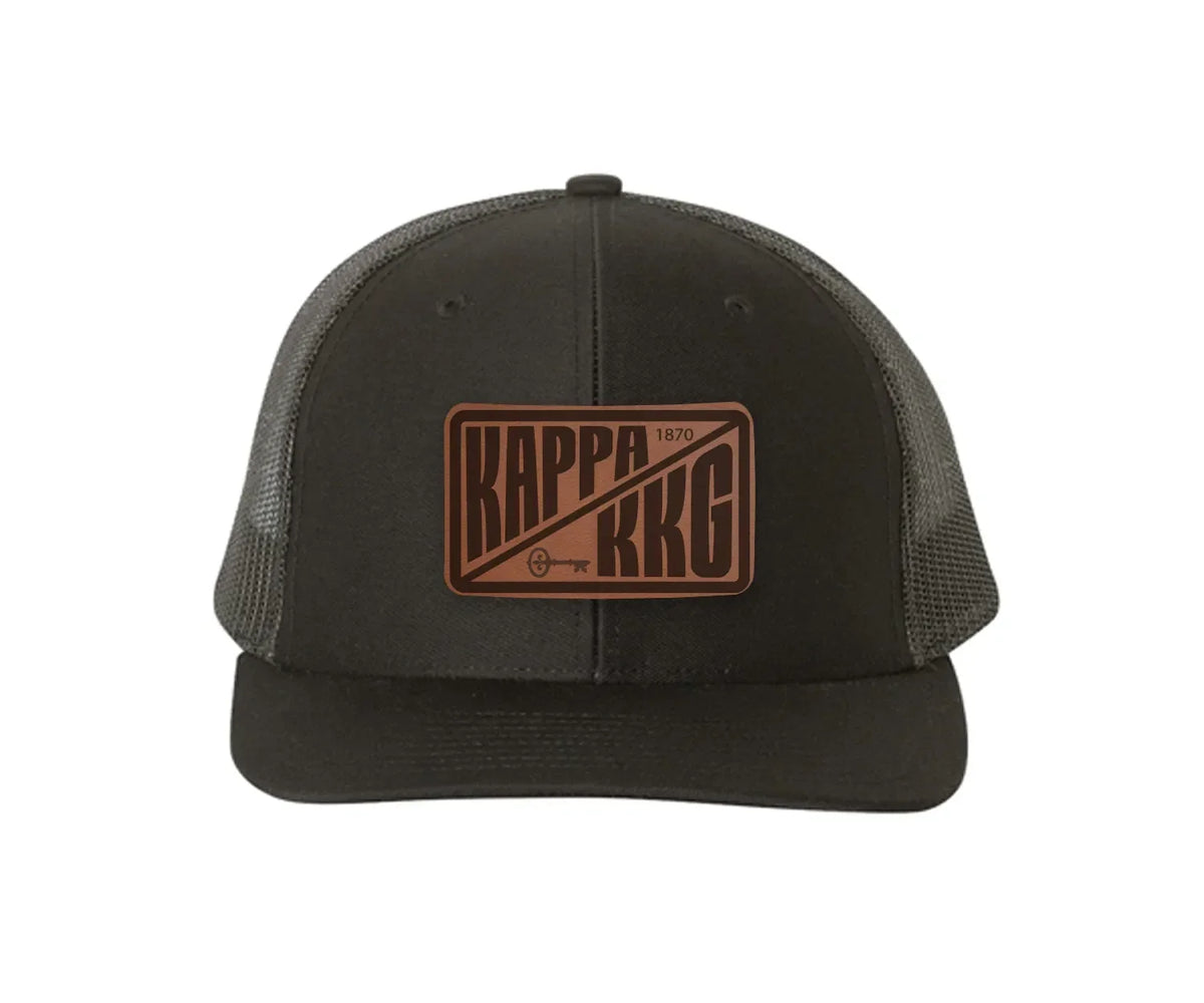 Kappa Kappa GammaRichardson 112 Leatherette Patch Trucker Hat - Divide Black Black Trucker Hat