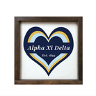 Alpha Xi Wood Framed Sign - Heart 12"x12" | AXiD Gifts & Decor