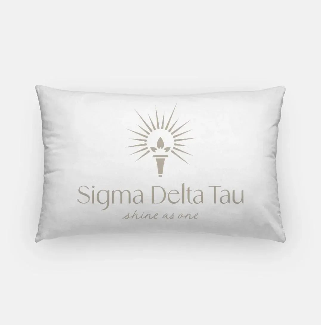 Sigma Delta Tau Lumbar Pillow Cover White Cafe Pillow Covers
