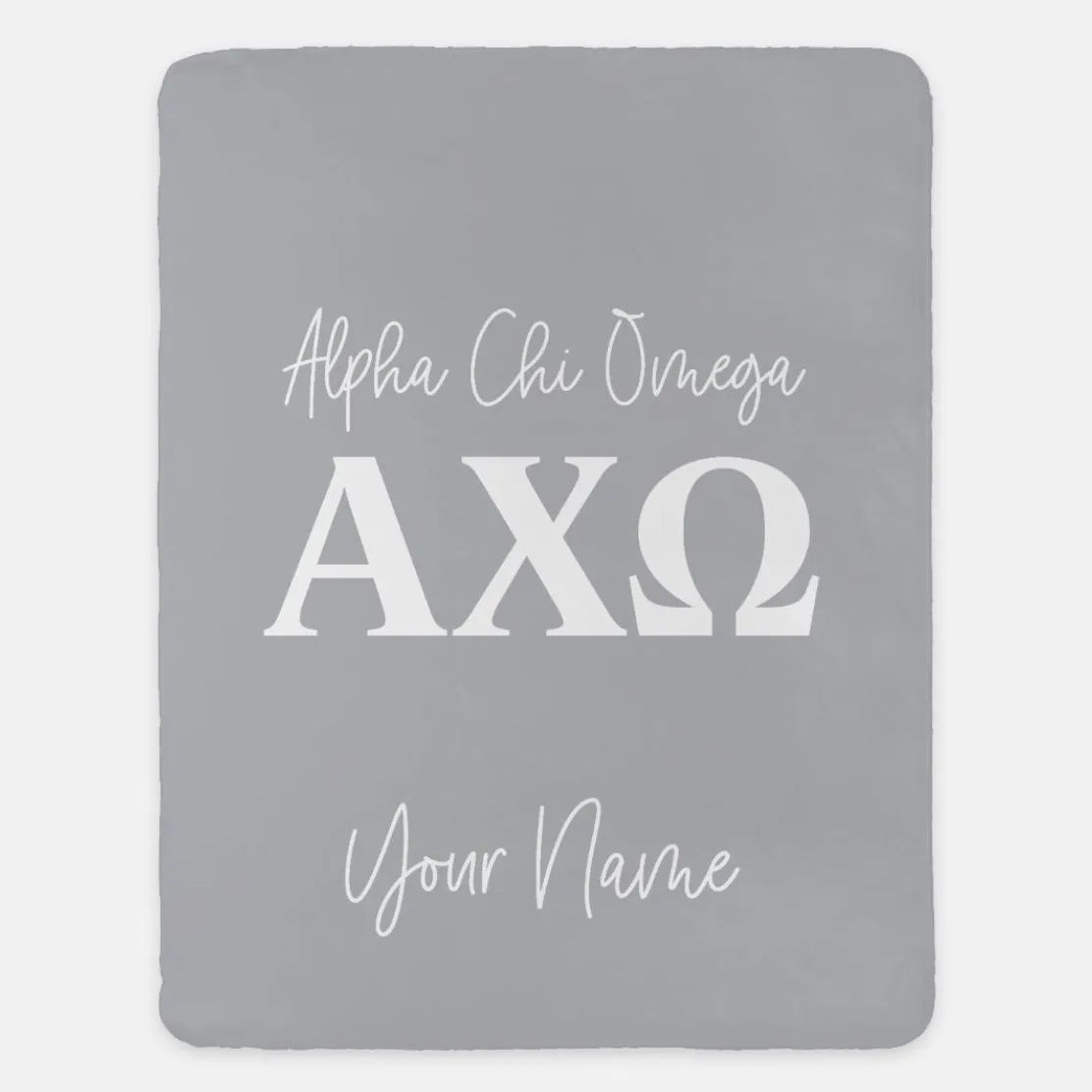 Personalized Alpha Chi Omega XL 60x80 Sherpa Blanket Chord Throw Blankets