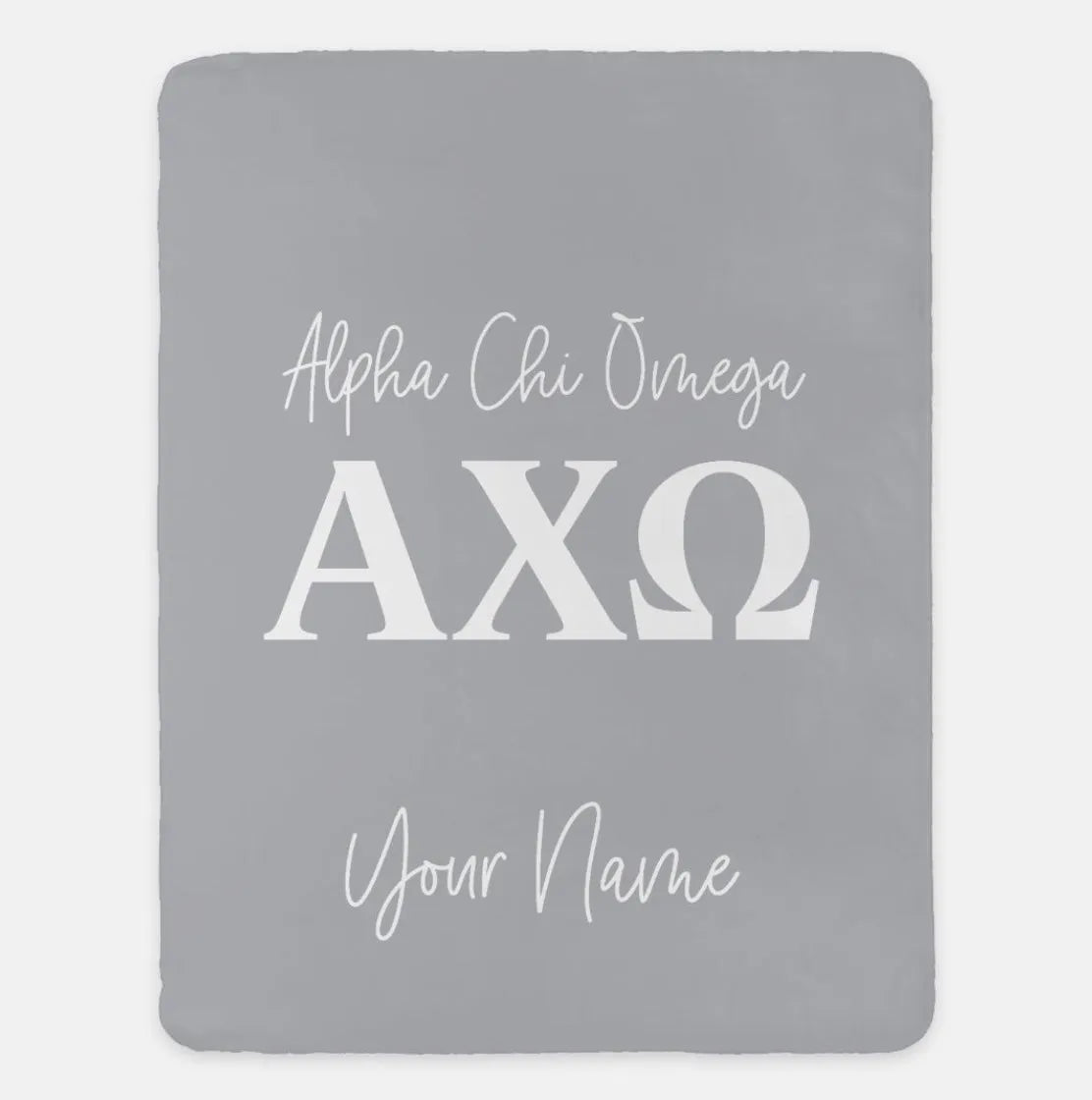 Personalized Alpha Chi Omega XL 60x80 Sherpa Blanket Chord Throw Blankets