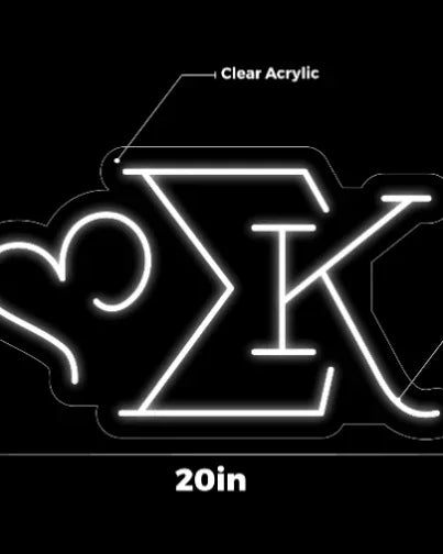 Sigma Kappa Greek Letter Icon LED Neon Sign w/ Dimmer | Dorm Sign