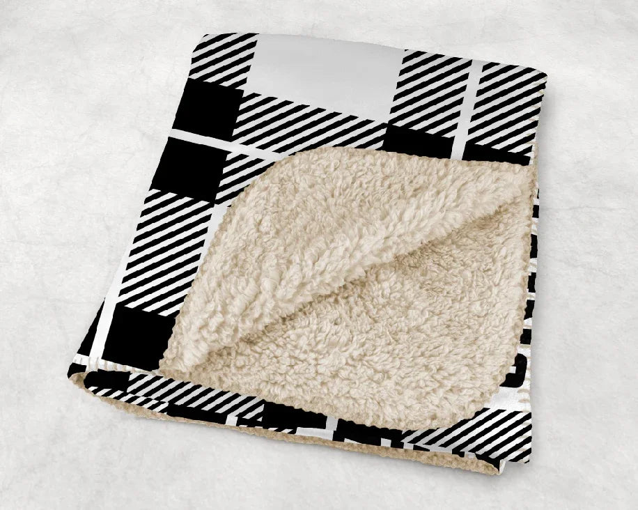 Sigma Nu XL 60x80 Sherpa Throw Blanket - Plaid Throw Blankets