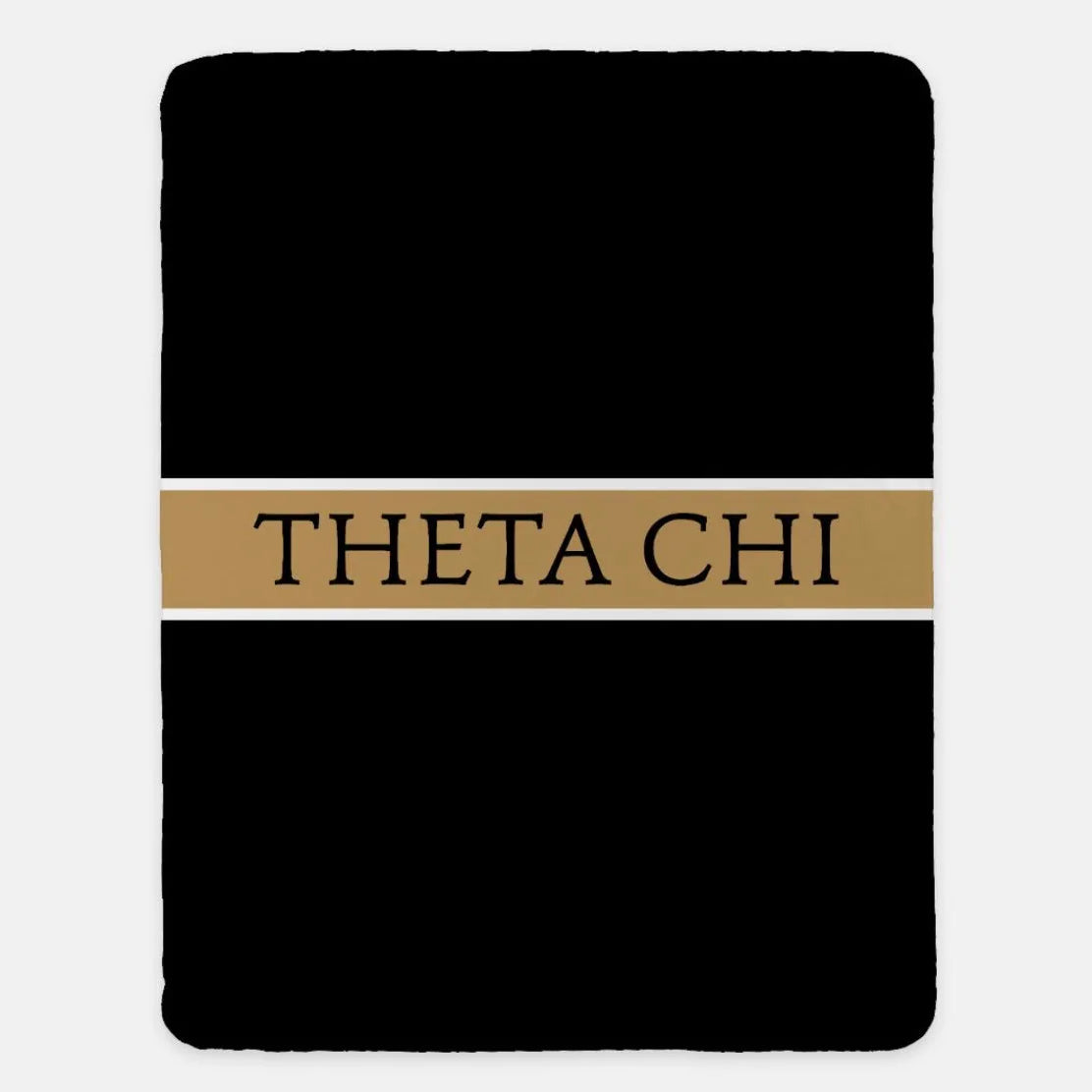 Theta Chi XL 60x80 Blanket - Traditional Center Band Black Gold Throw Blankets