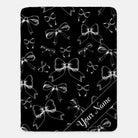 Bows XL 60x80 Sherpa Blanket Black Personalized Throw Blankets