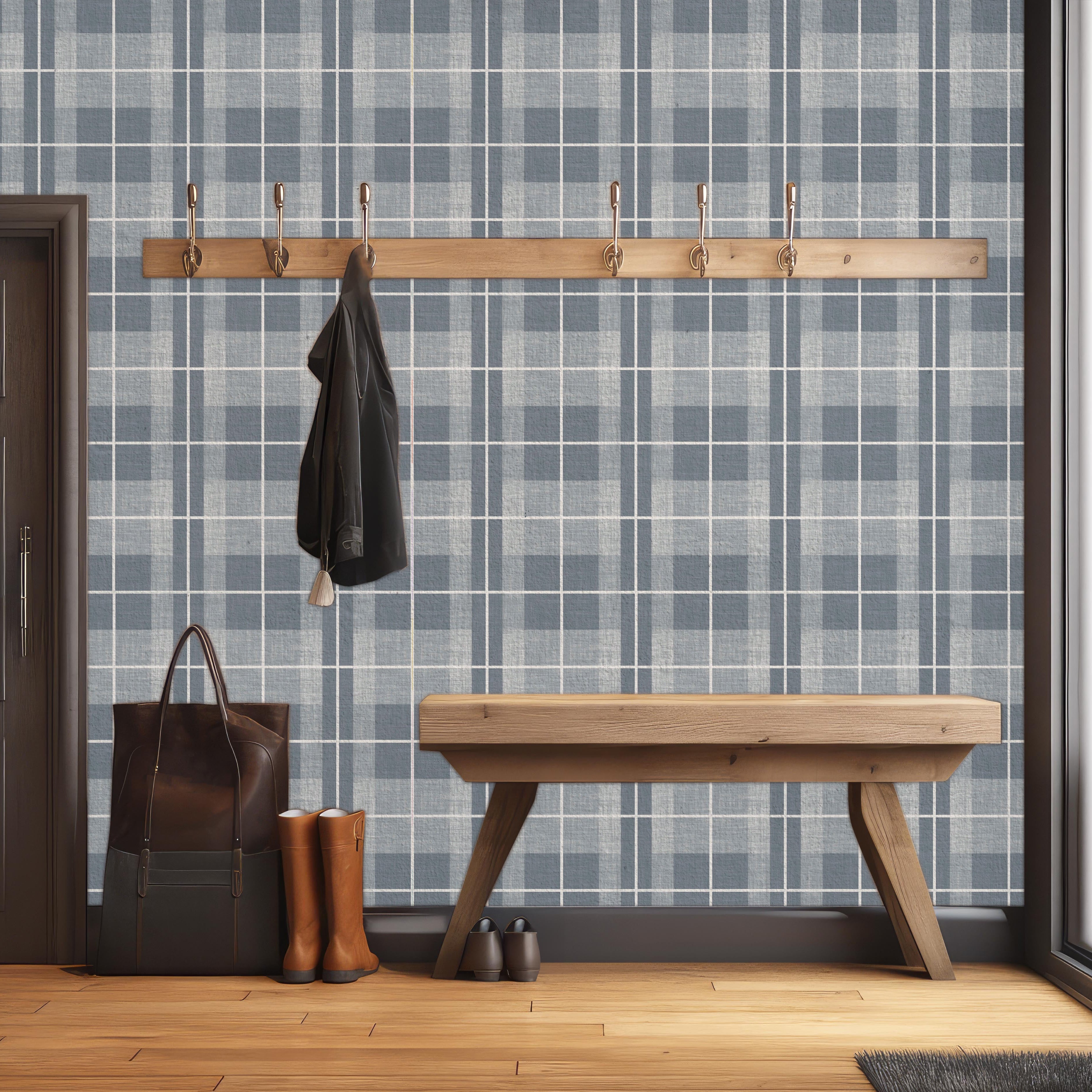 Callen Peel & Stick Plaid Wallpaper by Kathryn Therese | Dorm Friendly