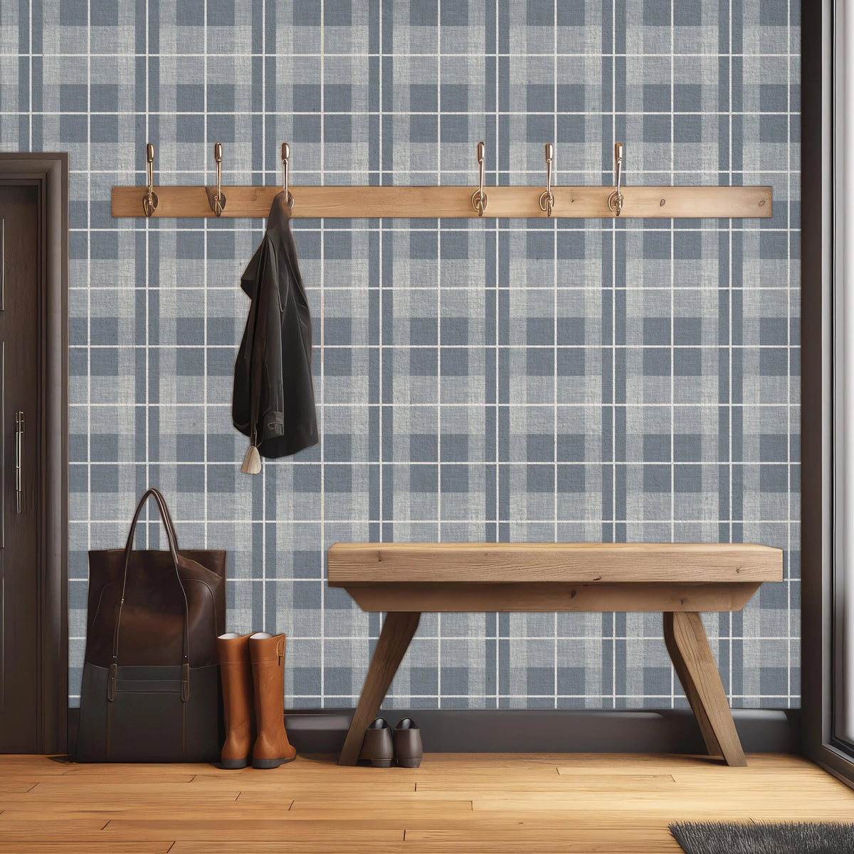 Callen Peel & Stick Plaid Wallpaper by Kathryn Therese | Dorm Friendly