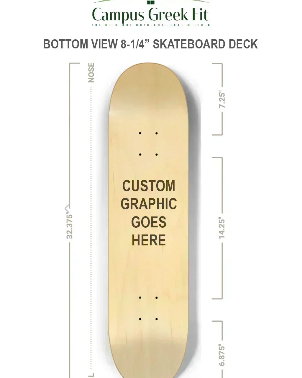 University of Tampa Skateboard Deck - Rings Skateboard