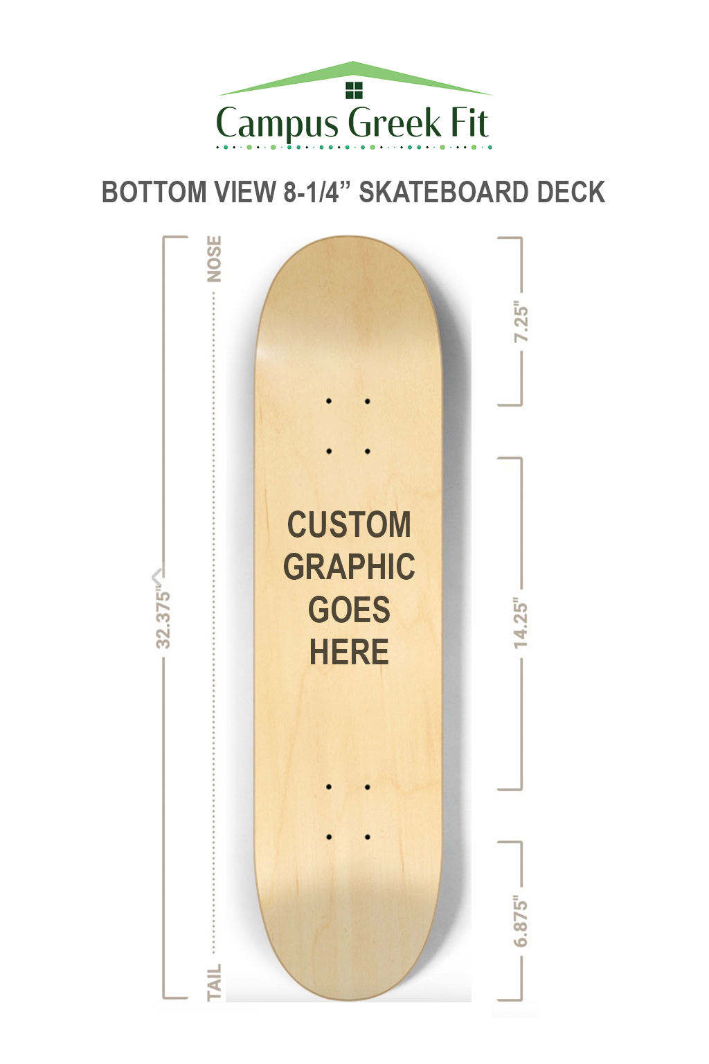 University of Tampa Skateboard Deck - Rings Skateboard